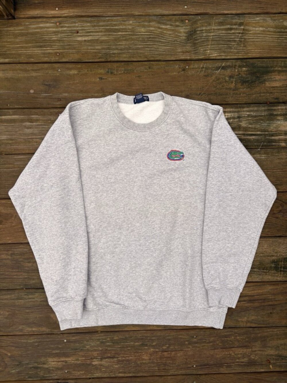 Vintage 90s Florida Gators Lands End Crewneck Sweatshirt Gray Embroidered L